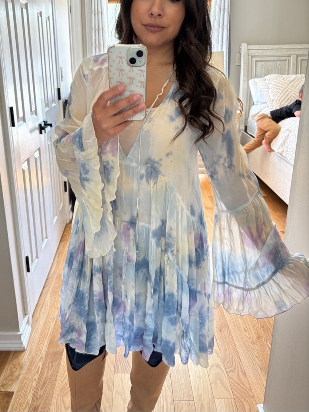 Young fabulous broke bell sleeve dress